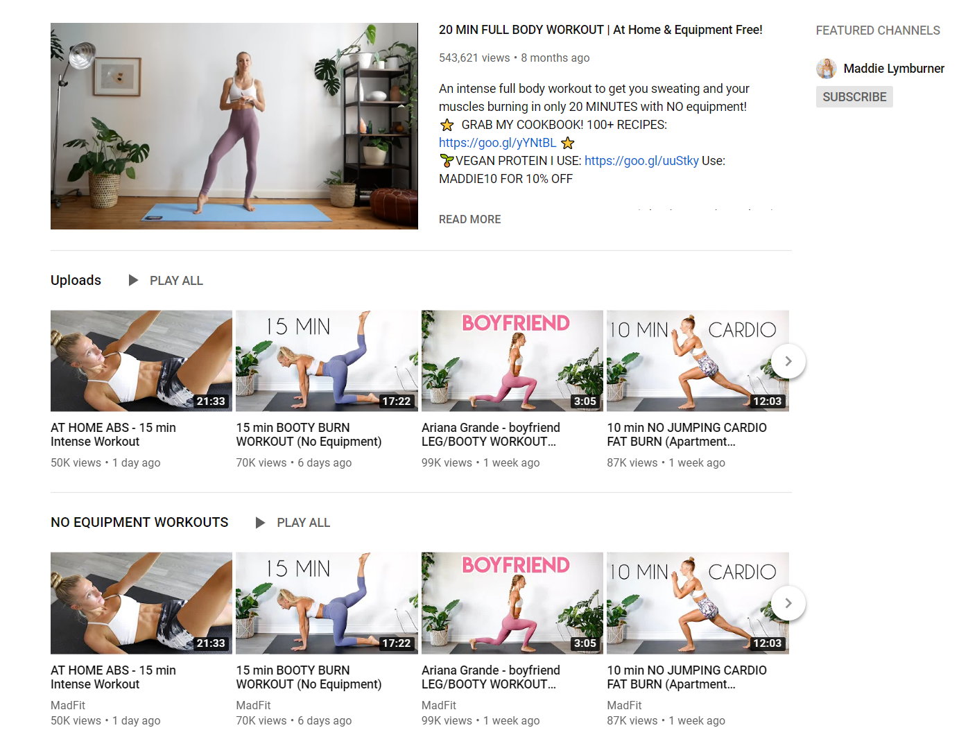 MadFit YouTube Playlist